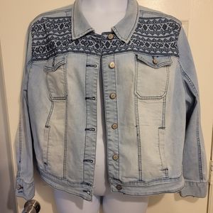 American Rag Boho Embroidered Denim Jacket. Sz.3X